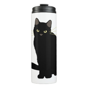 Termo Dibujo de gato negro lindo gato negro gato mamá am