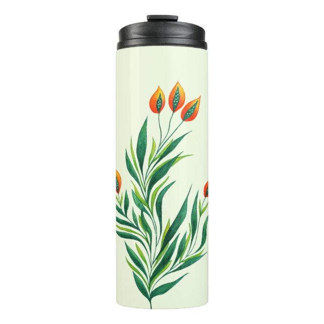 Termo Dibujo de la planta de primavera Resumen del arte  (Anverso)