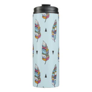 Termo Dibujo de mano de pluma estilo boho