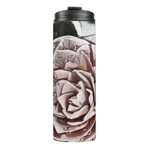 Termo Dibujo de Rosa congelado con niebla