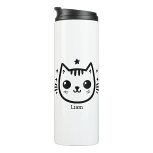 Termo Dibujo de tipo chileno Blanco y negro Minimali
