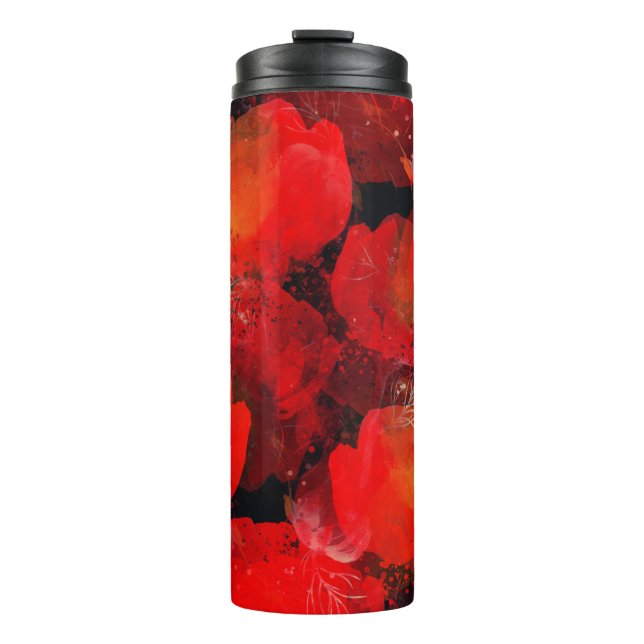 Termo Dibujo digital de acuarela de lapachos salvajes (Anverso)