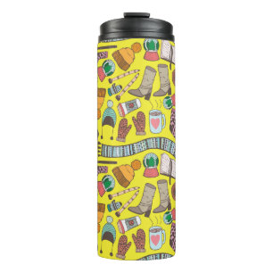 Termo Dibujo manual de dibujo sin fisuras. Invierno