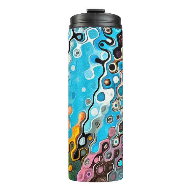 Termo Dibujo pastel de aceite. Fondo de color abstracto. (Anverso)