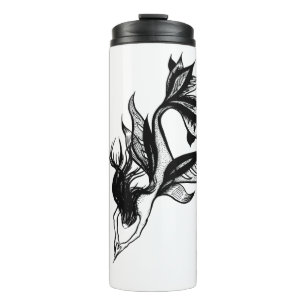 Termo Dibujo Tatuaje De Sirena Estilo Tatuaje Estipple T