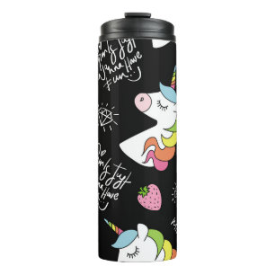 Termo Dibujos de unicornio, fresa, piña, helado