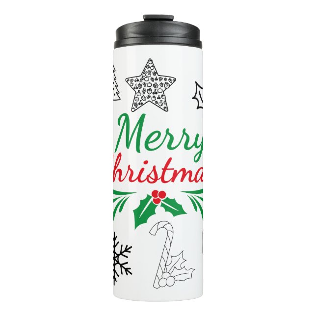 Termo Dibujos Navideños Lindos Taza Térmica  (Anverso)