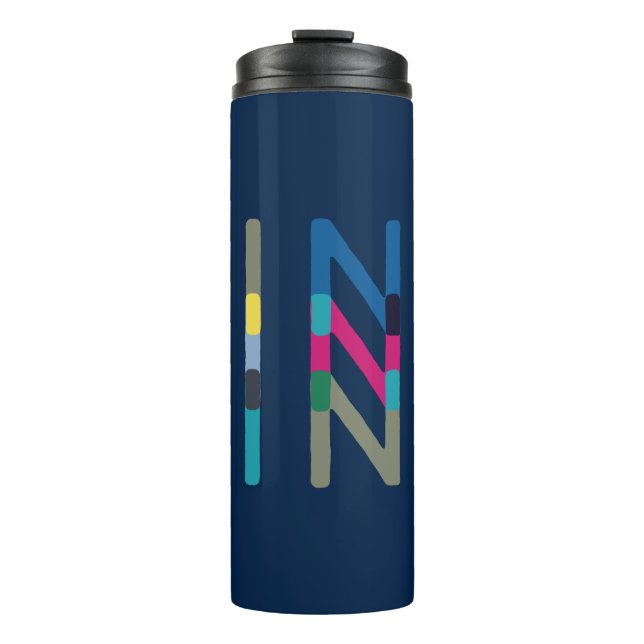Termo Dink Pickleball Moderno Navy Azul Verde (Anverso)