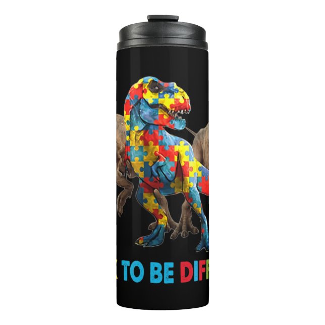 Termo Dinosaur Autism Awareness design features a dinosa (Anverso)