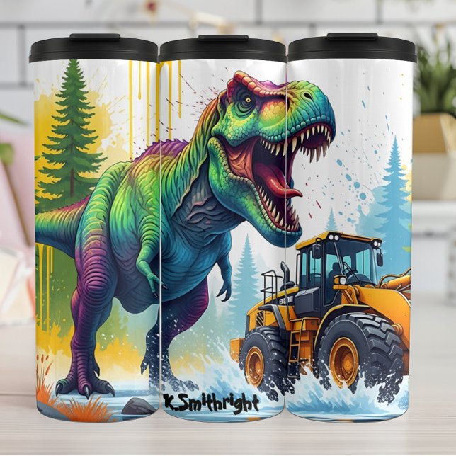 Termo Dinosaurio Arcoíris Cargador Amarillo Choque (Subido por el creador)