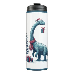 Termo dinosaurio Brontosaurio de Navidad