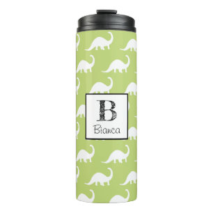 Termo Dinosaurio de Brontosauro blanco lindo personaliza