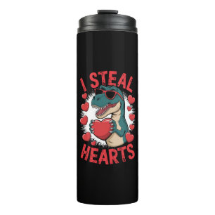 Termo Dinosaurio del Día de San Valentín Roba Corazones