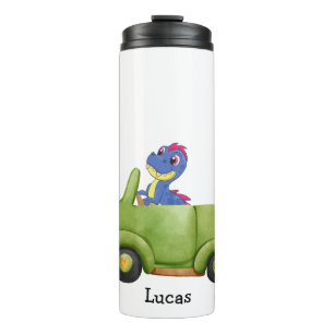 Termo Dinosaurio divertido coche antiguo cumpleaños Niño