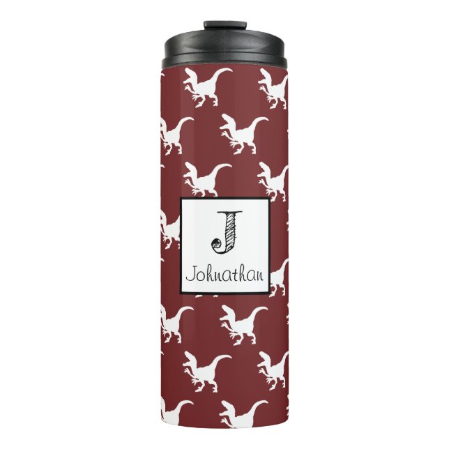 Termo Dinosaurio rator blanco lindo personalizado (Anverso)