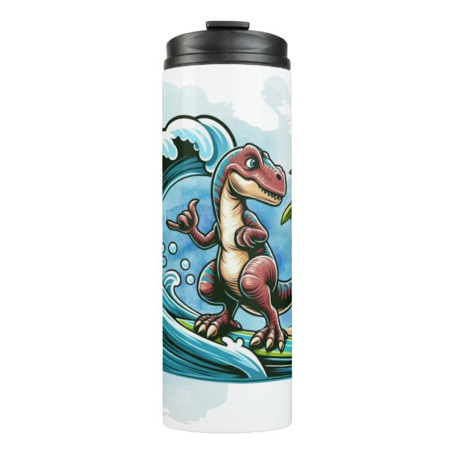 Termo Dinosaurio tropical de surf (Anverso)