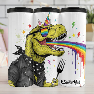 Termo Dinosaurio Unicornio Arcoíris Punk Rock