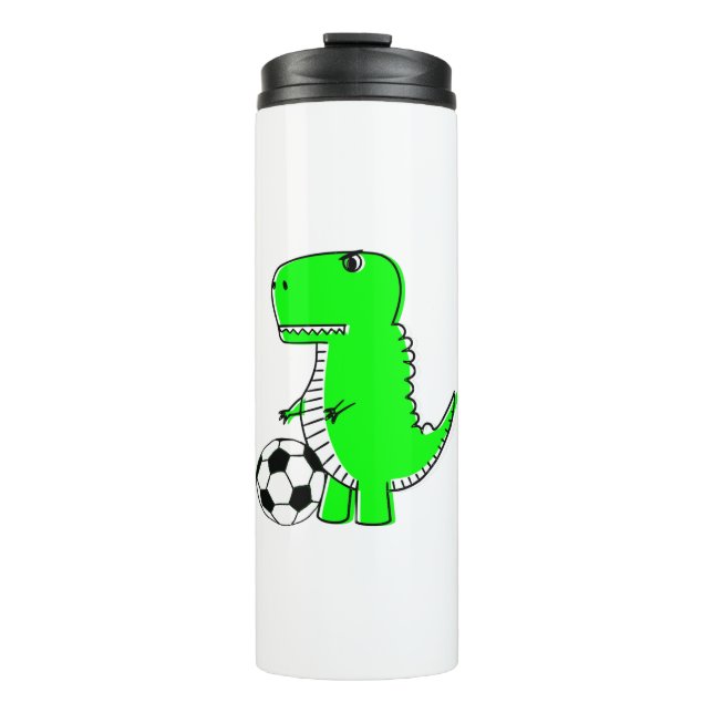 Termo Dinosaurio Verde ama el fútbol (Anverso)
