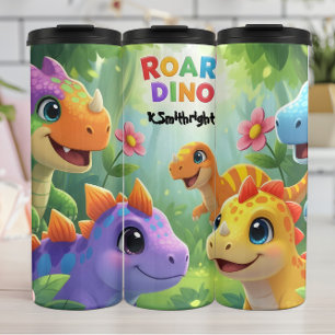 Termo Dinosaurios Bebés Coloridos Rugen Bosque