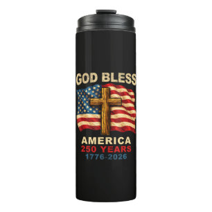 Termo Dios Bendiga a América 250 Años 1776-2026