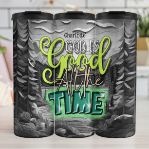 Termo Dios es bueno: Bosque a escala de grises