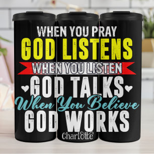 Termo Dios Escucha Habla Trabaja