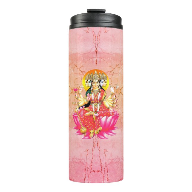 Termo Diosa Gayatri Devi en la deidad hindú de Lotus (Anverso)