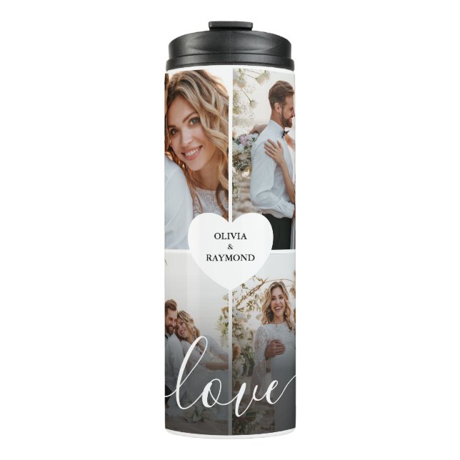 Termo Diseñar tu propia fotografía del Collage de amor (Anverso)