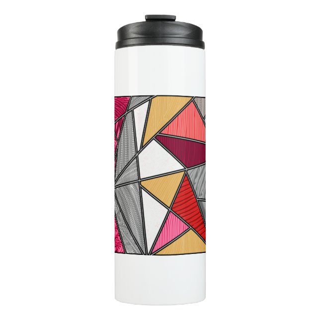 Termo Diseño abstracto de rayas de arcoíris (Anverso)