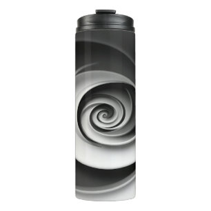 Termo Diseño abstracto en espiral elegante en blanco y n