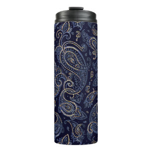 Termo Diseño Art Nouveau de Denim Floral