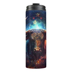 Termo Diseño de Acuarela del Signo Zodiacal Tauro