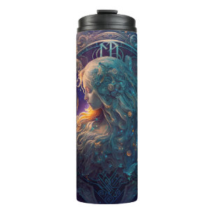 Termo Diseño de Acuarela del Signo Zodiacal Virgo