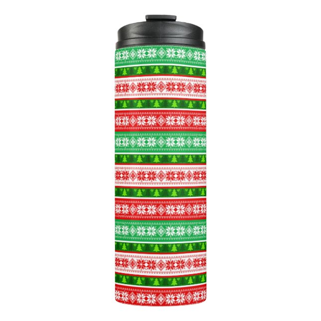 TERMO DISEÑO DE ADORNOS NAVIDEÑOS ROJO BLANCO VERDE (Anverso)