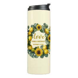 Termo Diseño de amor de limón de girasol
