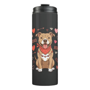 Termo Diseño de amor perro Pitbull XOXO de San Valentín