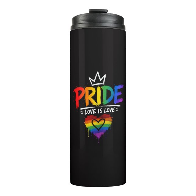 Termo Diseño de arcoíris del Orgullo LGBT (Anverso)