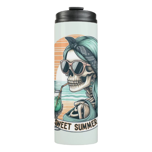 Termo Diseño de atardecer retro de verano dulce (Anverso)