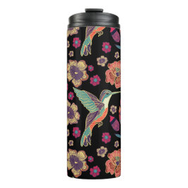 Termo Diseño de aves florales | Obra de arte inspirada e