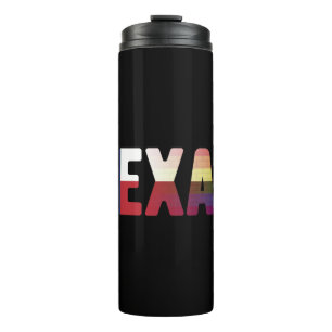 Termo Diseño de bandera arcoiris en Texas para orgulloso