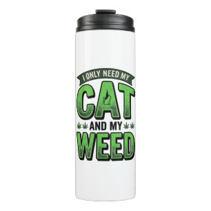 Termo Diseño de camiseta de grabado vintage de gato y hi