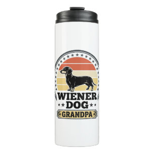 Termo Diseño de camiseta de perro vienés abuelo dachshun