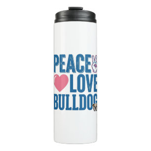 Termo Diseño de camiseta de perro vintage de amor paz bu