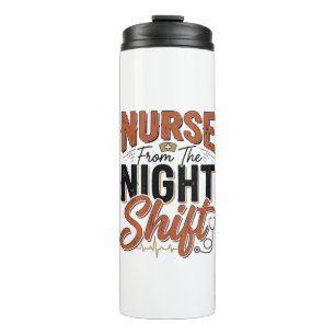 Termo Diseño de camiseta de turno de noche de enfermera