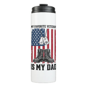 Termo Diseño de camiseta patriótica Mi padre es mi veter
