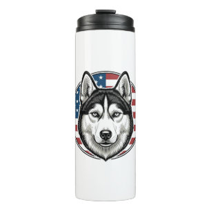 Termo Diseño de camiseta vectorial de perro patriótico H