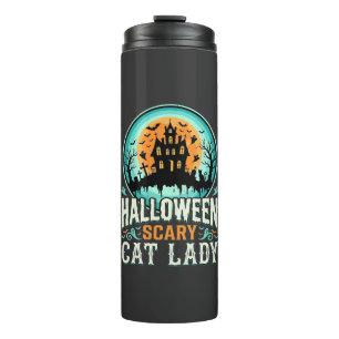 Termo Diseño de Casa Embrujada de Señora Gata Espeluznan