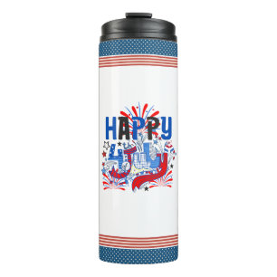 Termo Diseño de Celebración Patriótica del 4 de Julio Fe