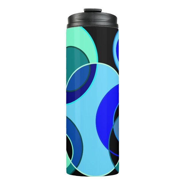 Termo Diseño de círculos de intersección azul y verde (Anverso)