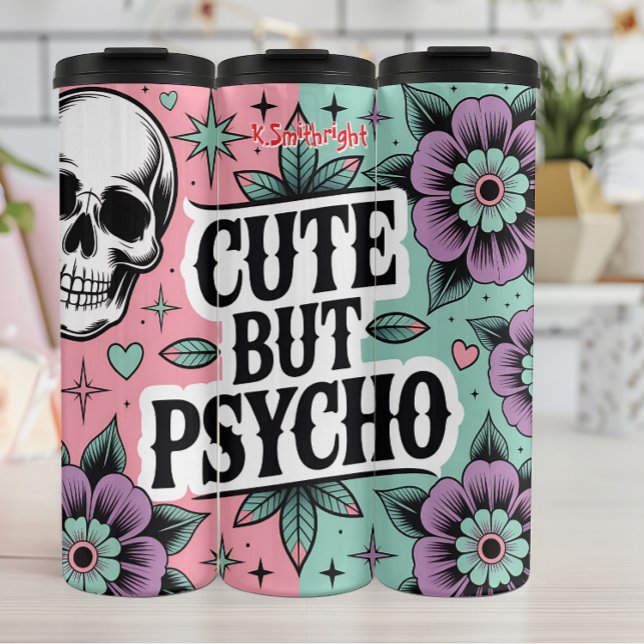 Termo Diseño de cráneo curo pero psico (Subido por el creador)